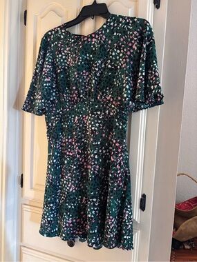 Topshop Green Mini Dress with Open Back
